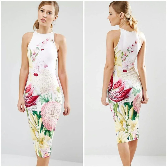 Ted Baker Julee Midi Dress in Encyclopedia Floral Print $193 - Picture 1 of 15